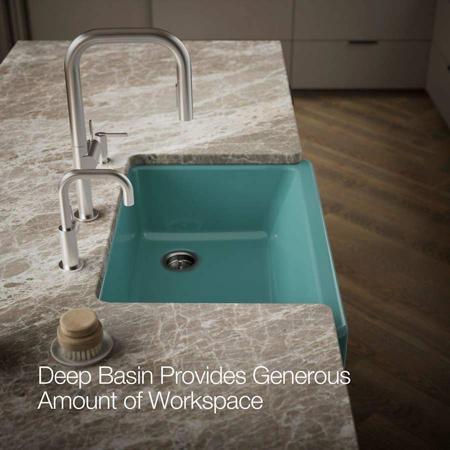 Whitehaven 32-1/2" Self-Trimming Farmhouse Single Basin Enameled Cast Iron Kitchen Sink
