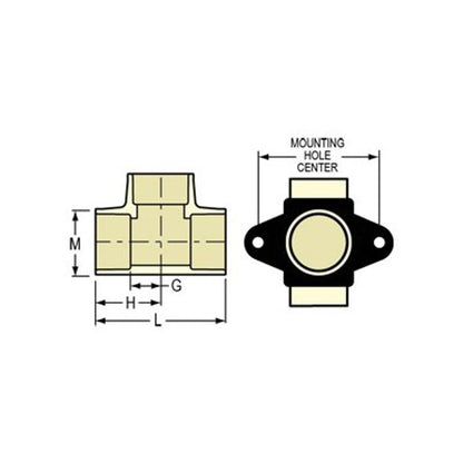 Drop Ear Tee, 1/2 in, Socket, SCH 40/STD, CPVC