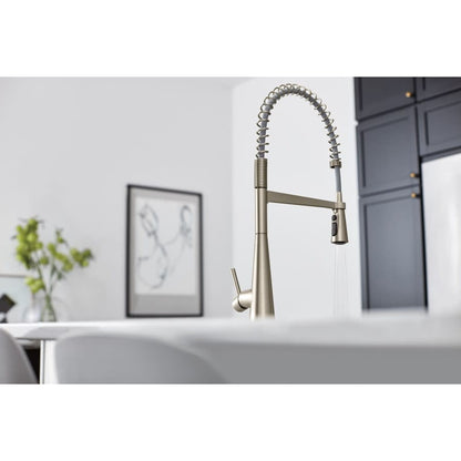 Sleek 1.5 GPM Single Hole Pre-Rinse Pull Down Kitchen Faucet with Power Boost