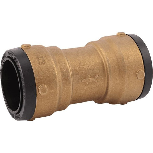 Coupling, 1-1/2 in, Push, Brass