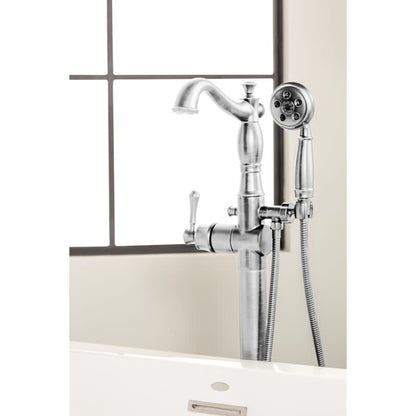 Cassidy Floor Mounted Tub Filler with Integrated Diverter and Hand Shower - Less Rough In
