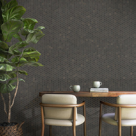 Moroccan Concrete Charcoal Hexagon 8X9 Matte