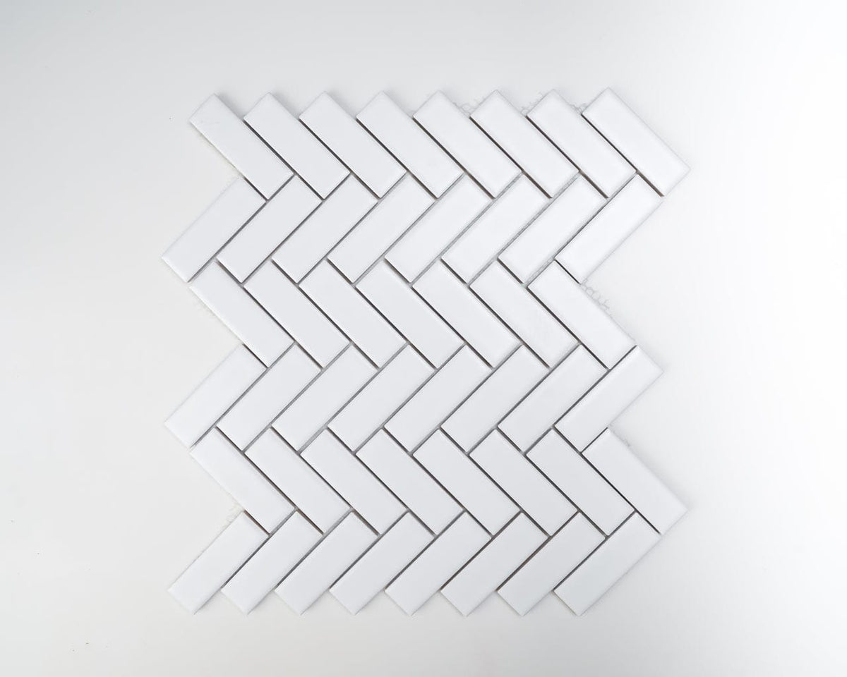 1x3 White Herringbone