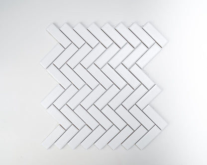 1x3 White Herringbone