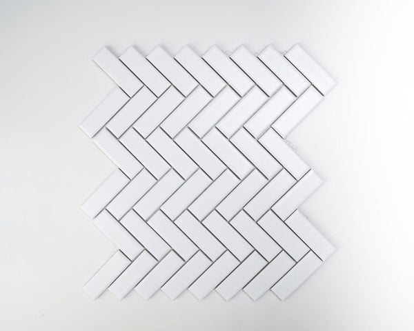 1x3 White Herringbone
