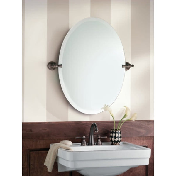 23-7/8" W x 26" H Oval Frameless Bathroom Wall Mirror