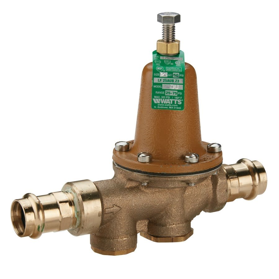 Pressure Reducing Valve, 1/2 in, Press, Bronze