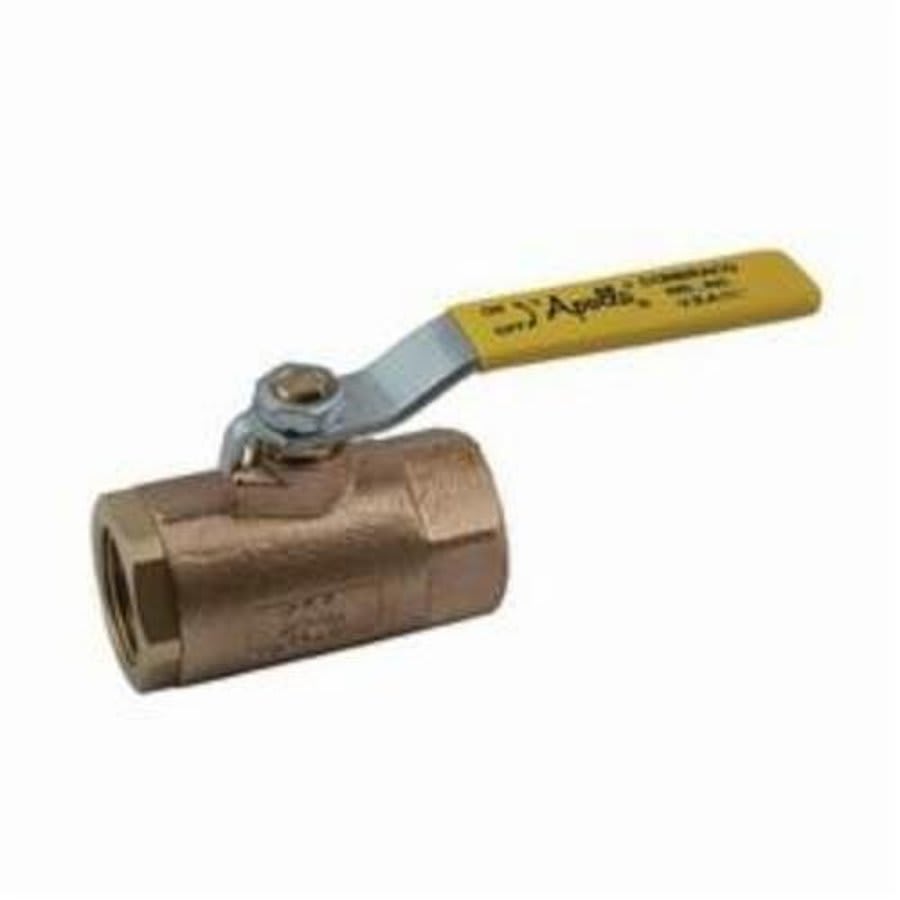 2-Piece Ball Valve, 1-1/4 in, FNPT, Standard Port, Plated Brass Ball, Bronze