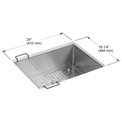 Strive 24" Single Basin Undermount 16-Gauge Stainless Steel Kitchen Sink with SilentShield