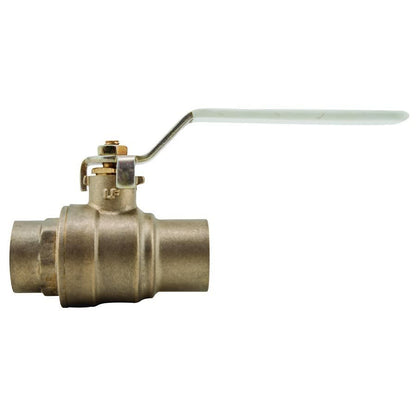 2-Piece Ball Valve, 1/2 in, C, Full Port, Brass Ball, Brass