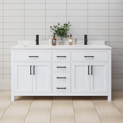 Beckett Double Bathroom Vanity - 66W x 35H x 22D