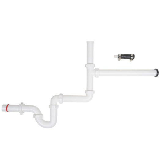 1-1/2 in. White Plastic Slip-Joint Garbage Disposal Install Kit with Dishwasher Garbage Disposal Connector