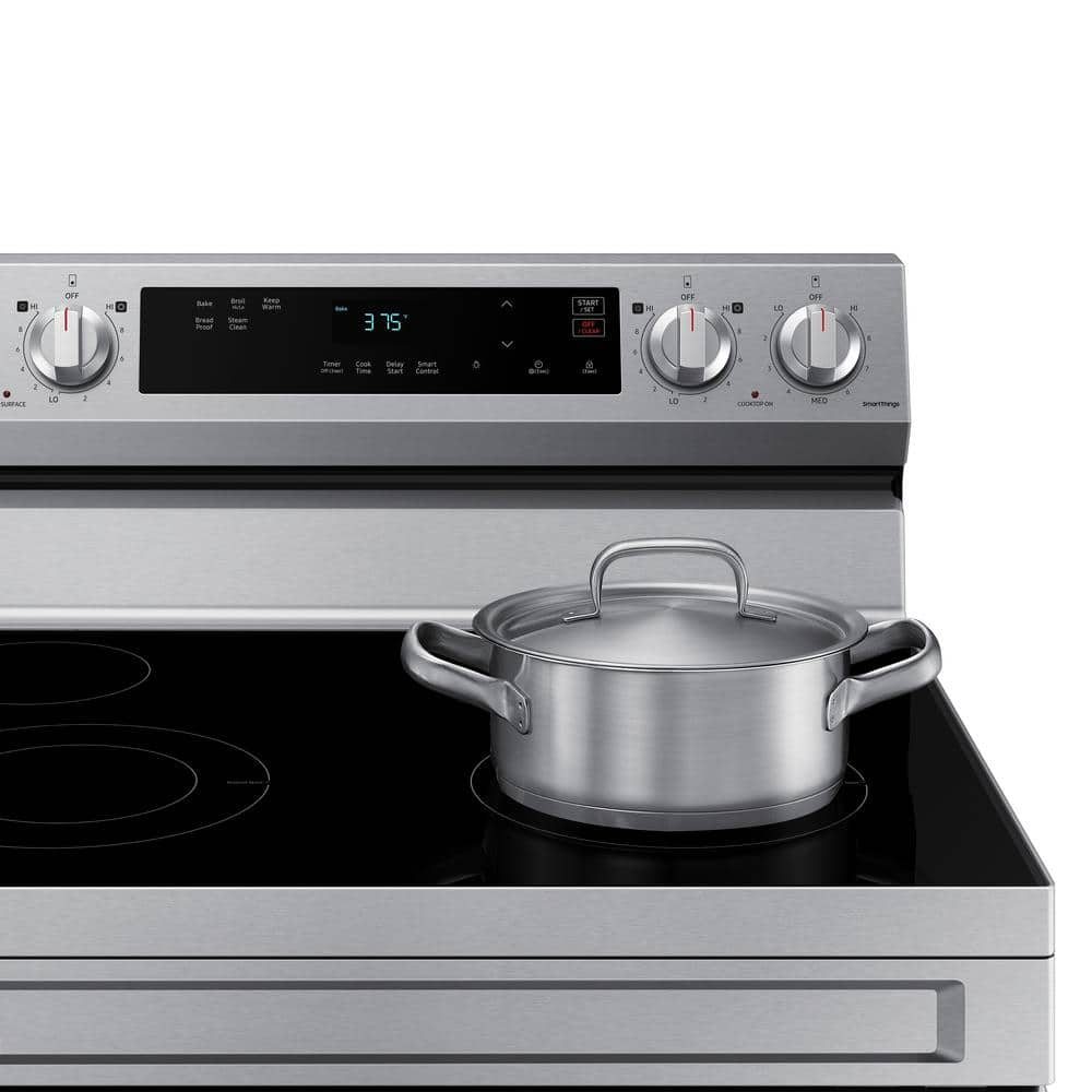 30"W 6.3Cuft 4E Smoothtop Electric Range Stainless Steel