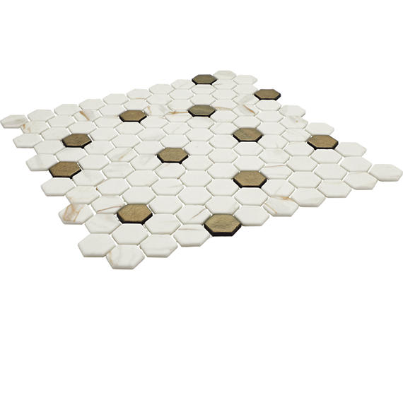 Uptown Glass Posh Chiffon Hexagon 1X1 Mixed