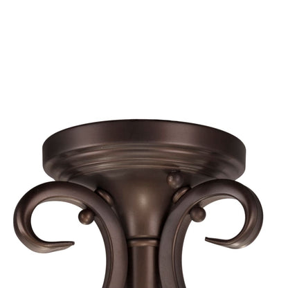 3 Light 16" Wide Semi-Flush Bowl Ceiling Fixture with White Glass Shade