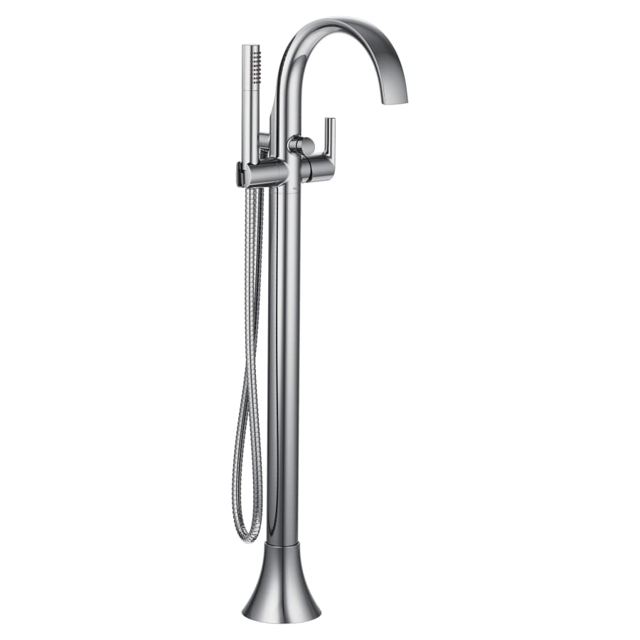 Doux Floor Mounted Tub Filler with Built-In Diverter - Includes Hand Shower