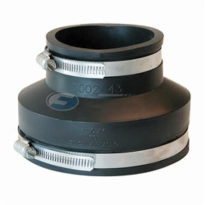 Transition Coupling, 4 x 3 in, Clay x Cast Iron/Plastic, Flexible PVC