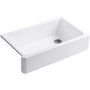 Whitehaven 35-11/16" Farmhouse Undermount Self-Trimming Single Basin Apron Front Cast Iron Kitchen Sink