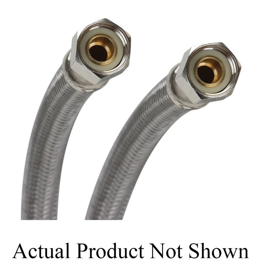 Flexible Water Supply, 3/8 in, Comp, 20 in L, Stainless Steel