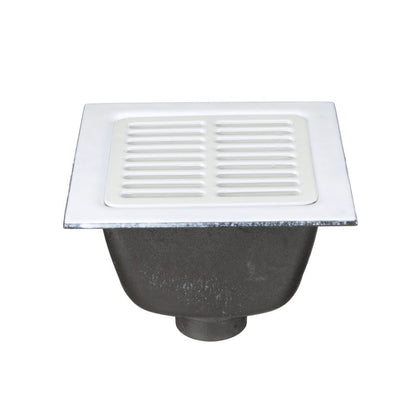 Floor Sink Body, 12 x 12 x 6 in, Square, 3 in, No Hub