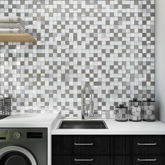 Perfit Mosaix Marmara & Glass Straight Stack, Straight Edge 2X2 Polished
