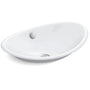 Iron Plains 20-3/4"L Enameled Cast Iron Wading Pool Oval Bathroom Sink with Overflow and White Painted Underside