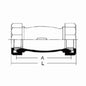 Long Compression Coupling, 1 in, Malleable Iron