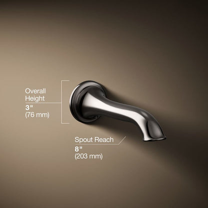 Artifacts Non Diverter Wall Mounted Tub Spout with Flare Design