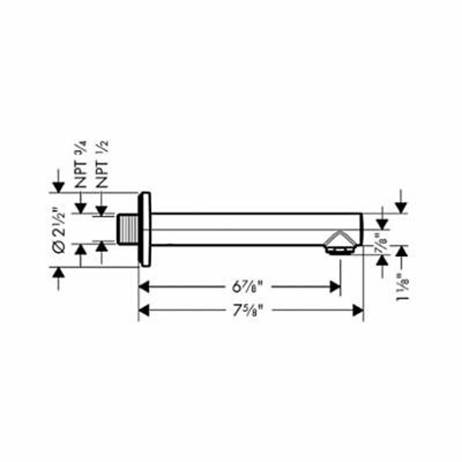 Talis S Tub Spout, Wall Mount, Brushed Nickel