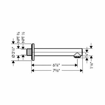 Talis S Tub Spout, Wall Mount, Brushed Nickel