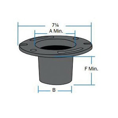 Flange, 4 x 3 in, No Hub, Cast Iron