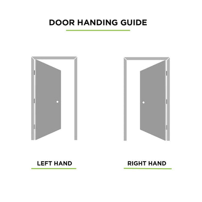 36 in. x 80 in. 6 Panel Right-Handed Hollow-Core Textured Primed White Composite Single Prehung Interior Door