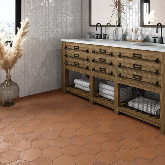 Moroccan Concrete Terra Cotta Square 24X24 Matte