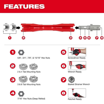 Swap-Out Faucet Wrench, 13.8 in OAL