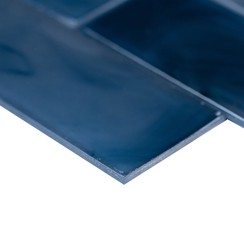 Blue Shimmer Glass Subway Tile