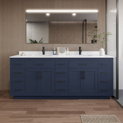 Beckett Double Bathroom Vanity with Toe Kick - 84W x 35H x 22D