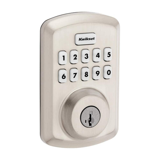 Powerbolt 250 10-Button Keypad Satin Nickel Transitional Electronic Deadbolt Door Lock