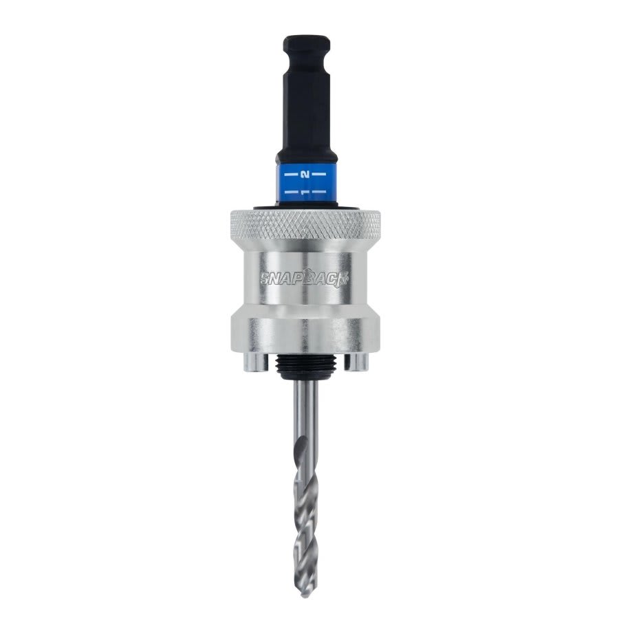 Quick-Change Hole Saw Arbor, 1-1/4 to 6 in Arbor, 1/2 in Shank, Steel