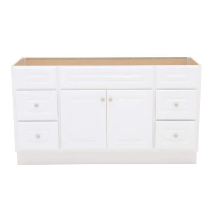 Hampton 60 in. W x 21 in. D x 33.5 in. H Bath Vanity Cabinet without Top in White