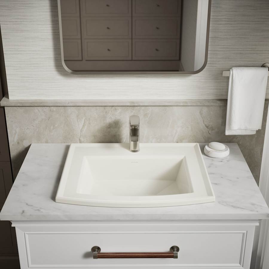 Archer 22-5/8" Drop In Bathroom Sink with 1 Hole Drilled and Overflow
