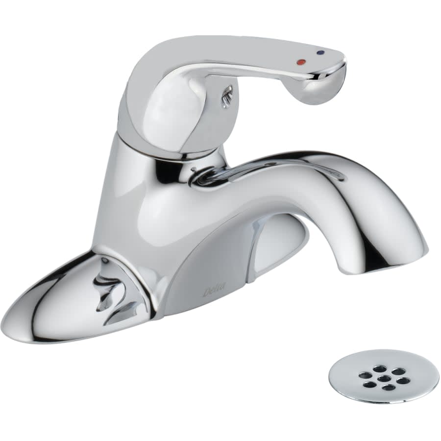 Commercial Single Handle Centerset Bathroom Faucet with Metal Lever handle and Drain Assembly