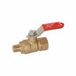 2-Piece Ball Valve, 1/4 x 1/8 in, FNPT x MNPT, Full Port, Plated Brass Ball, Brass