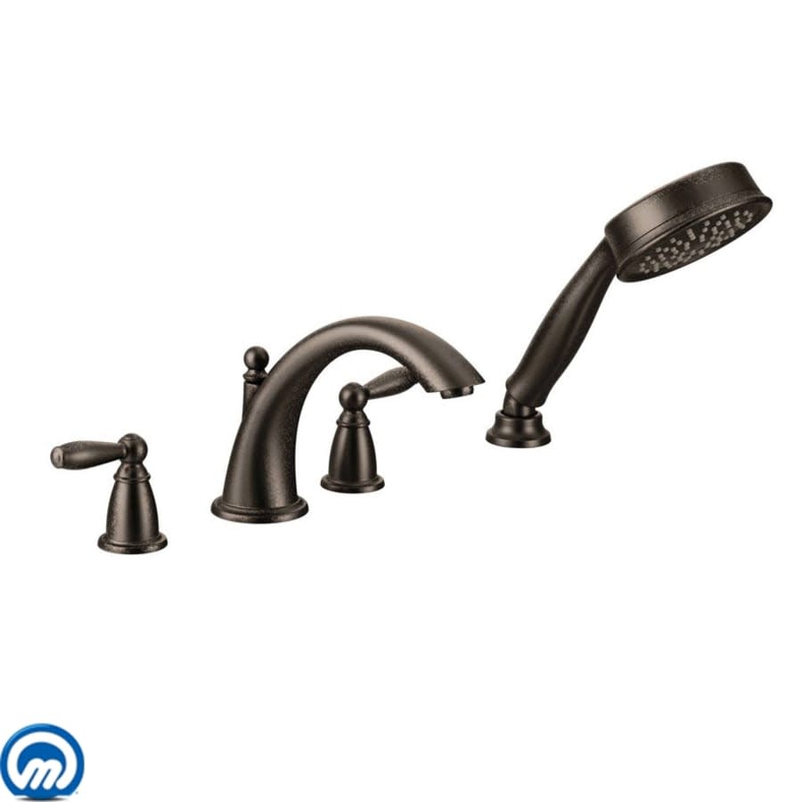 Deck Mounted Roman Tub Filler Trim with Personal Hand Shower and Built-In Diverter from the Brantford Collection (Less Valve)