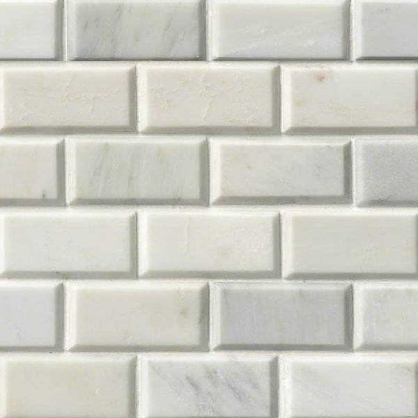 Greecian White Beveled Subway Tile