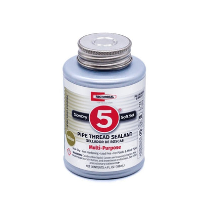 No. 5® Premium Multi-Purpose Pipe Thread Sealant, 0.5 pt Can, Paste, Yellow