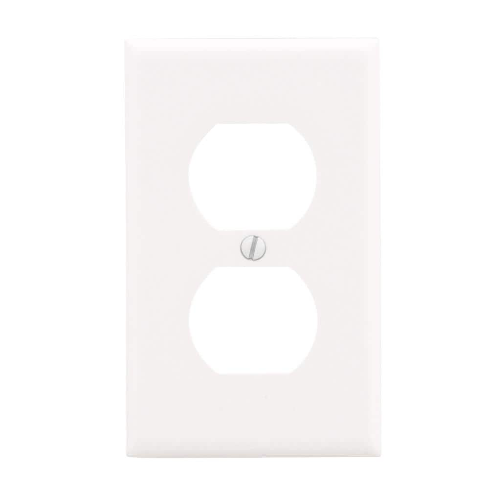 Leviton 1-Gang Duplex Outlet Wall Plate, White