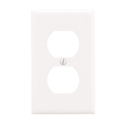 Leviton 1-Gang Duplex Outlet Wall Plate, White