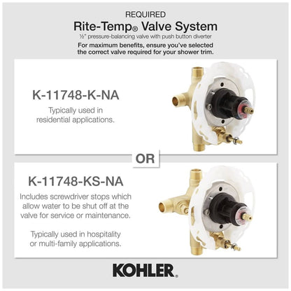 Avid Dual Function Pressure Balanced Valve Trim Only with Single Lever Handle and Integrated Diverter - Less Rough In