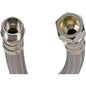 Braided Water Heater Flex, 3/4 in, MNPT x Comp, 18 in L, Stainless Steel