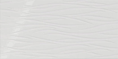 Showscape Stylish White Rectangle, Brushstroke 12X24 Textured